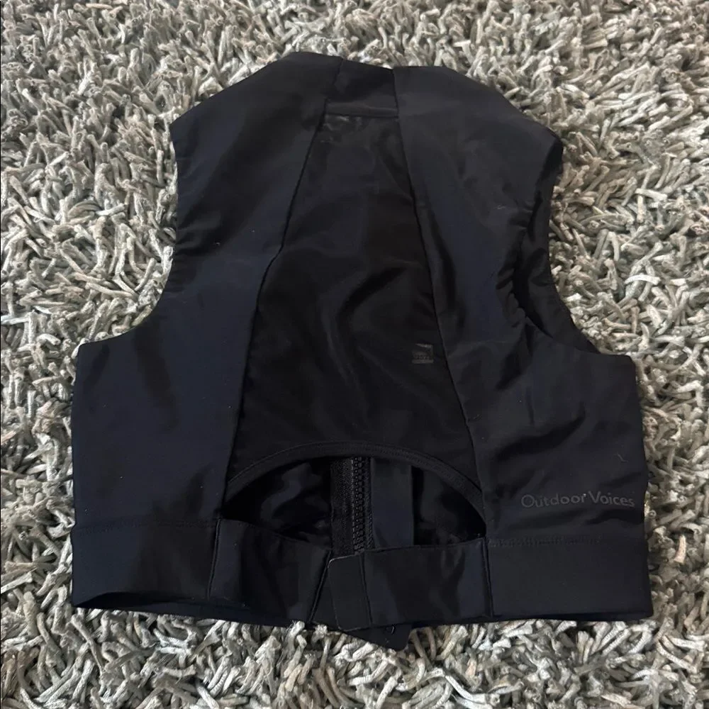 Outdoor Voices STW Zip Front Bra Black S